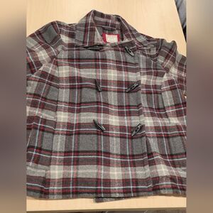 Women SZ XXLarge* OLD NAVY*  Plaid Wool Blend Double Breasted Pea Coat/Jacket